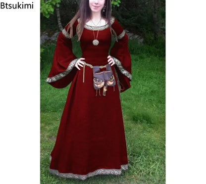 Women's Medieval Classical Long Sleeve Middle Ages Renaissance Costume - alternate view 4