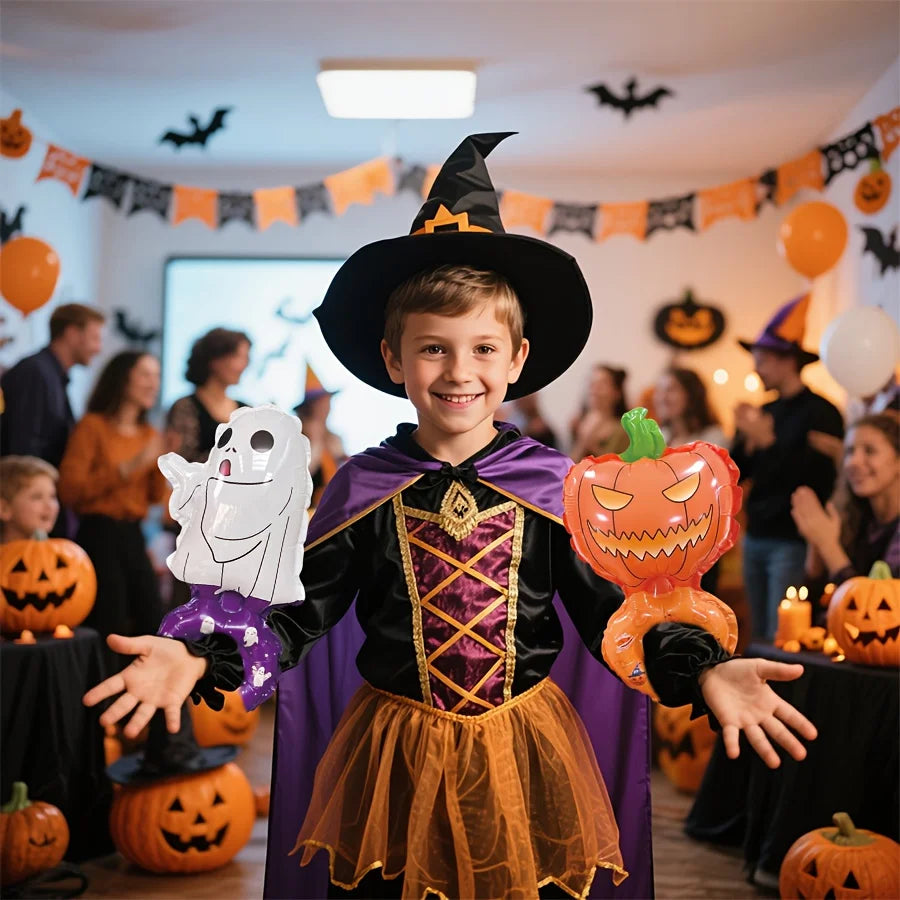 Halloween Wrist Balloon Set Cartoon Pumpkin Bat Skull Design Colorful Party Favors - product image 5