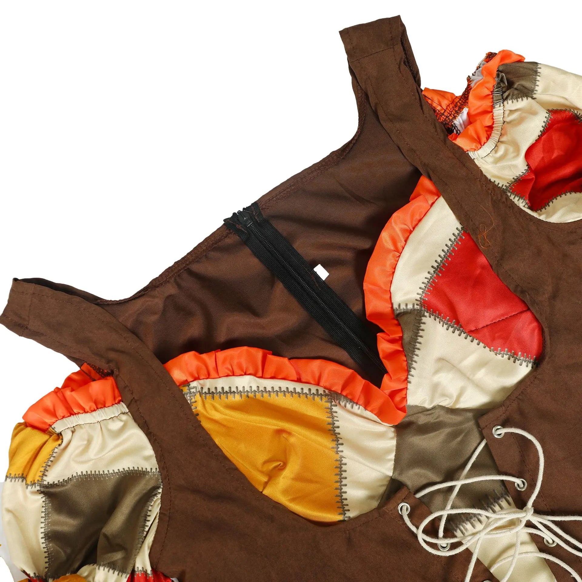 Adult Halloween Costume Wizard of Oz Scarecrow Drama Stage Patchwork Pattern - View 5
