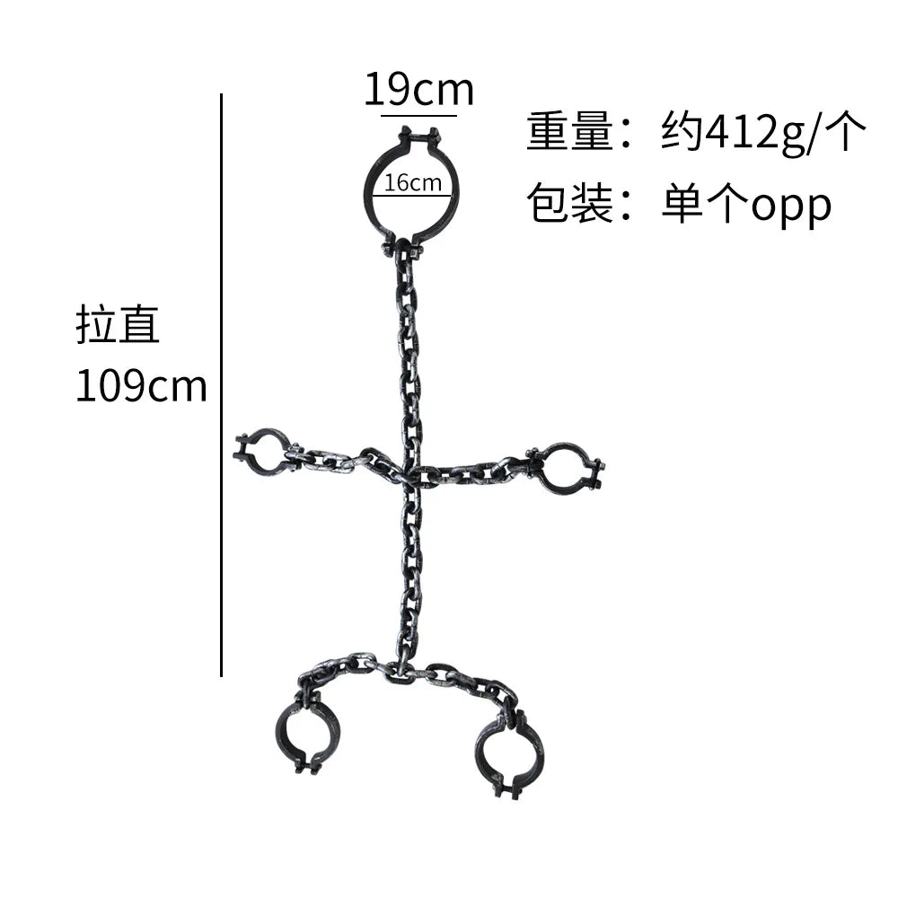 D2 Halloween Fake Chains Haunted House Horror Props Home Decoration Prisoner - product image 7