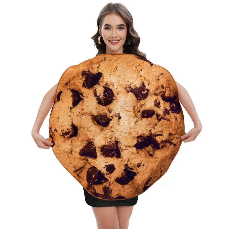 Halloween Cosplay Funny Spoof Cookie Snack Costume Novelty Party Outfit Stage Show Prop Adult Holiday Gathering Casual Wear