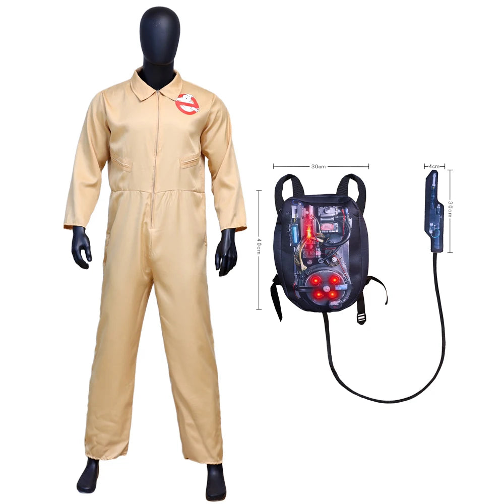Adult paranormal ghost hunter Costume with Backpack Performance Dance Drama ToolsChristmas Theme - With Backpack / 160