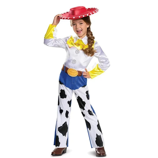 Movie Story Jessie Cosplay Costumes Cowgirl Bodysuits Hat Suits Halloween Cowboy Woody Roleplay Party Clothing