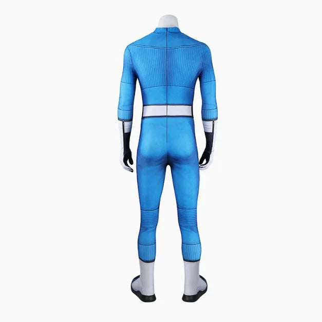 Superhero MR.Fantastic Costume Suit First Steps Outfit Blue Jumpsuit Adult Men Halloween - jumpsuit / M