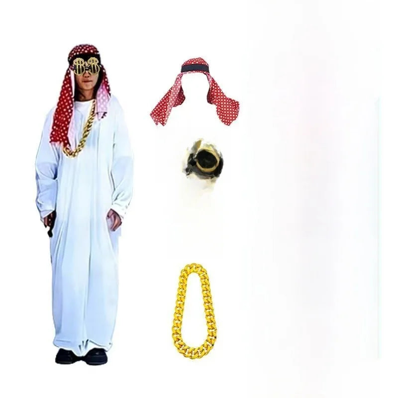 Aladdin Bow Down to Rich Costume Halloween Wedding Outfit Stage Props Polyester Fiber - 165-190cm (just according to your hei