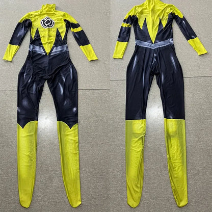 Men's Superhero Yellow Lantern Bodysuit Zentai Jumpsuit W Costume - alternate view 2