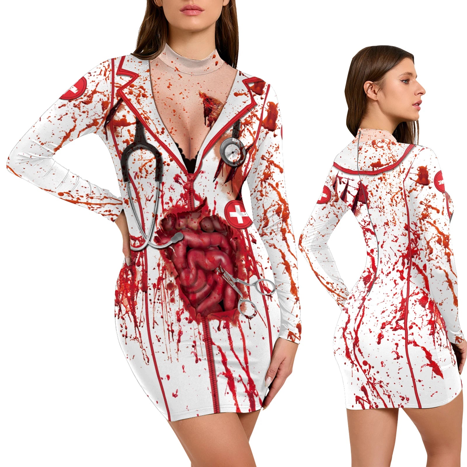 Skeleton Costume Dress for Women – Halloween Costume