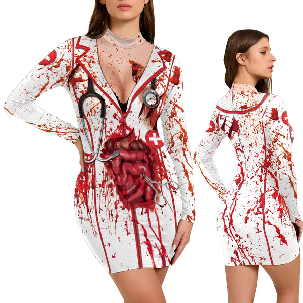 Skeleton Costume Dress for Women – Halloween Costume