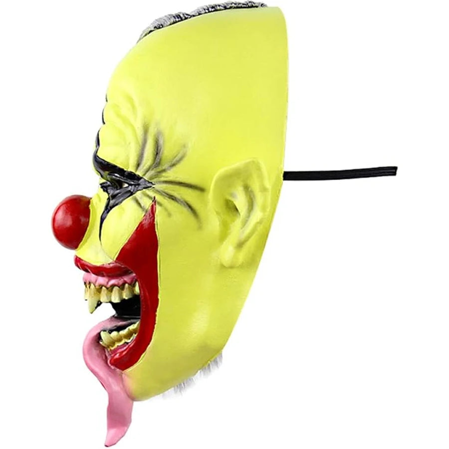 Halloween Mask – Green Horror Clown Mask with Hair, Terrifying Halloween Costume Face Mask for AdultsParty