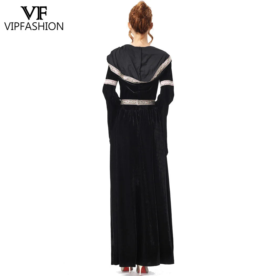 Vip Medieval Witch Black Evil Gothic Women's Dress Halloween Costume - product image 4