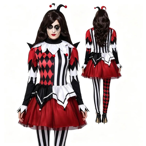 Women's Circus Clown Costume – Halloween Performance Outfit