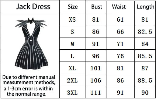 Anime Striped Skeleton Gentleman Costume Night Outfit Black Stripe Dress for Women's Halloween Fancy - Dress / XXXL