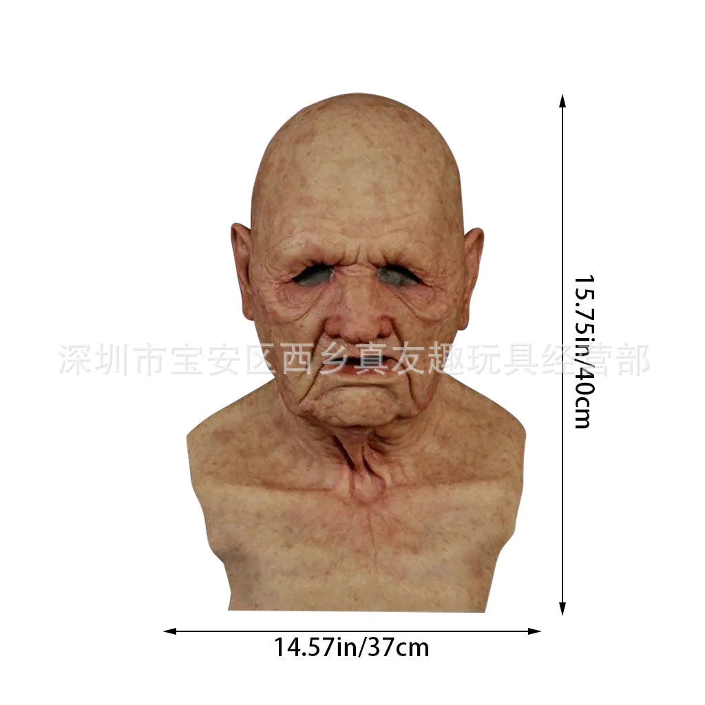 Realistic Elderly Latex Face Old and Women's Halloween Mask - product image 9