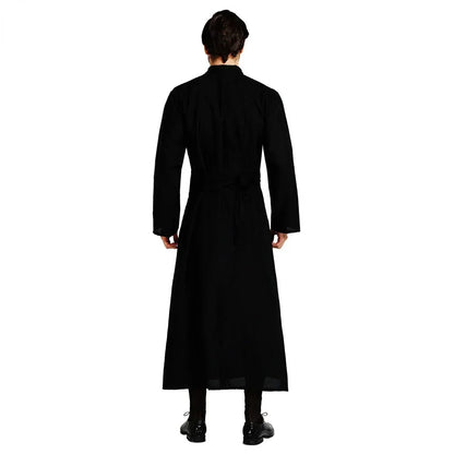 Men's Black Priest Traditional Robe Christmas Costume - alternate view 4