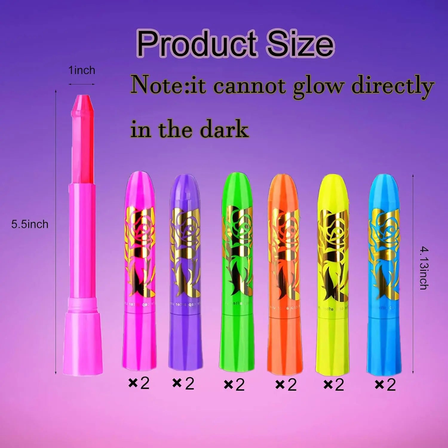 Glow Face Body Paint Under UV Sticks Makeup Neon Face Painting Kits for Adult Halloween Festival Accessory - product image 2