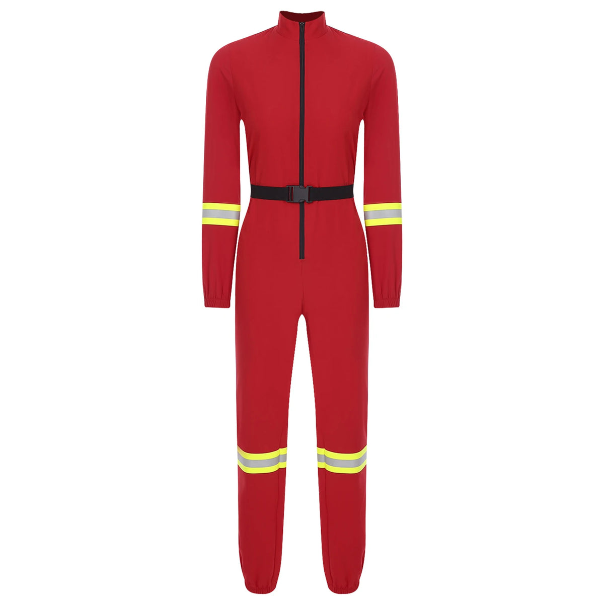 Women's Firefighter Halloween Costume Jumpsuit with Belt