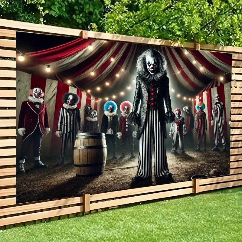 Dark Circus Clown Gothic Horror Wall Tapestry Halloween Decoration - product image 2