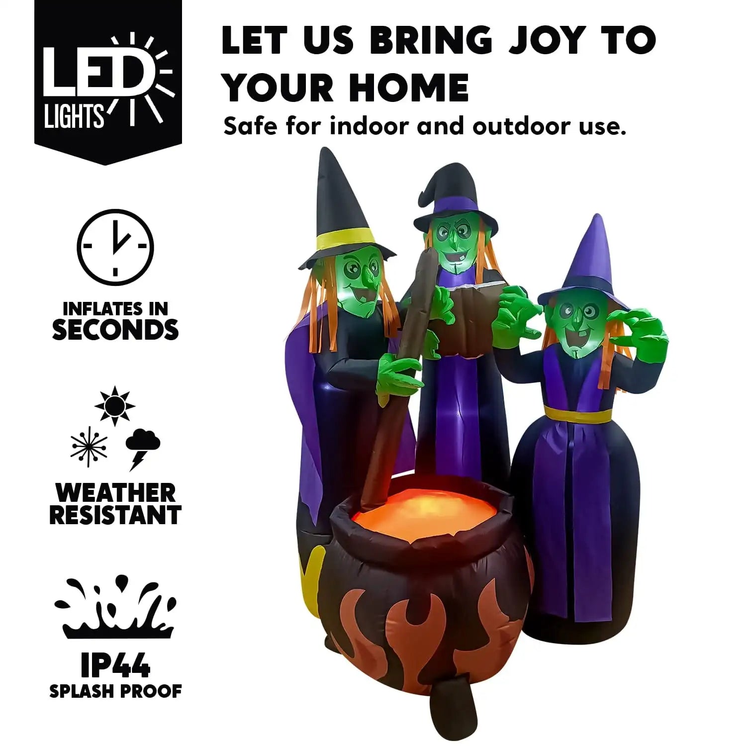 Joyfy 6ft Inflatable Witches Outdoor Cauldron Pot Large Decorations