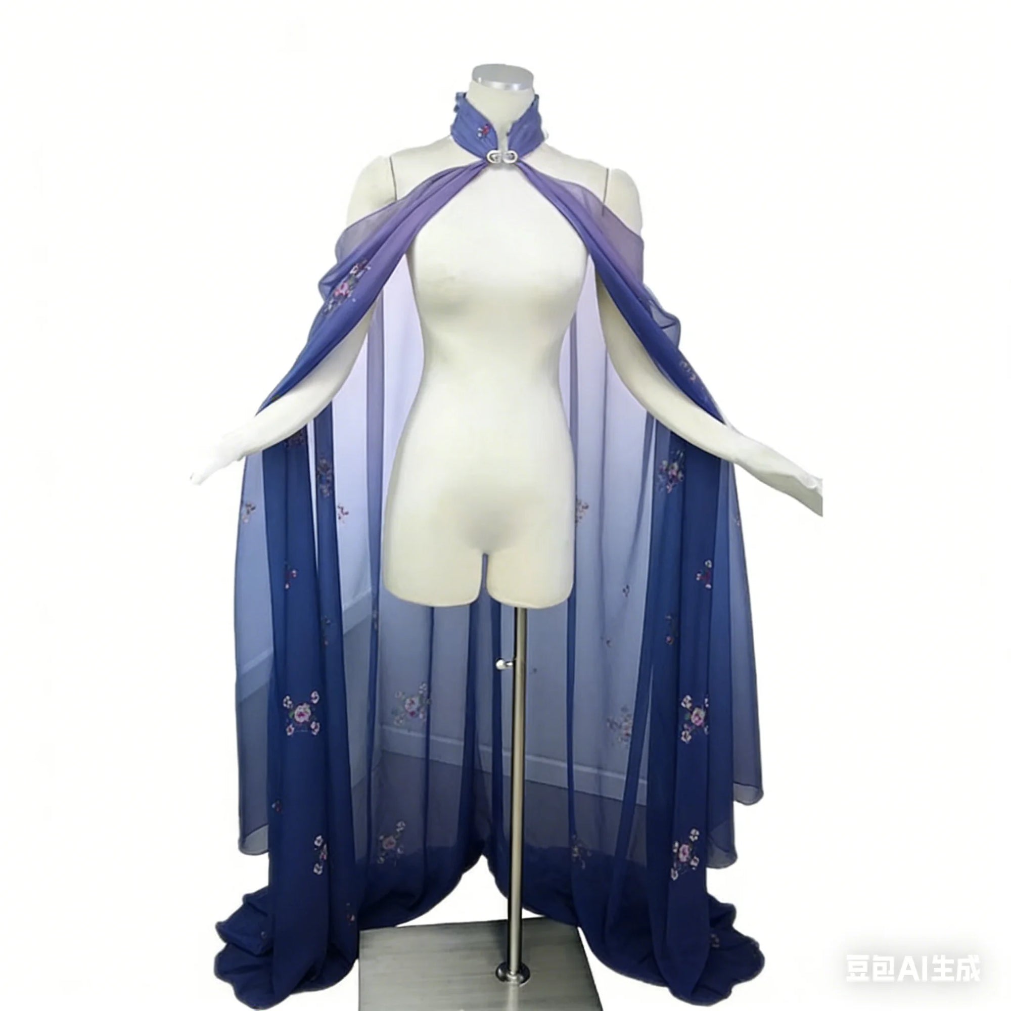 Women's Medieval Shawl Cape Cloak Neck Princess Witch Bride Costume - alternate view 15