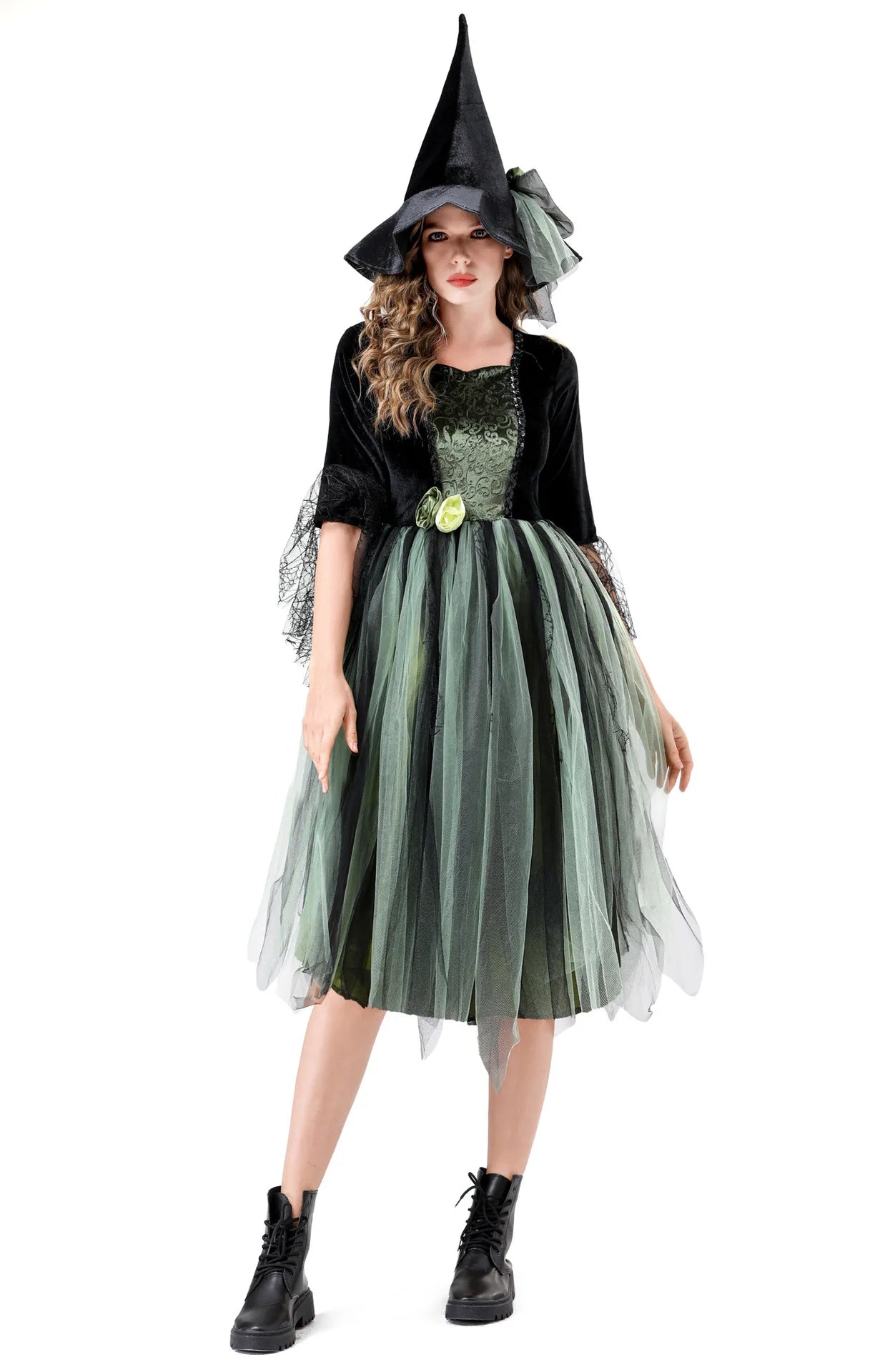 Gothic Dark Witch Outfit For Women Layered Tulle Skirt Halloween Carnival Daily Stage Character Cosplay - product image 4