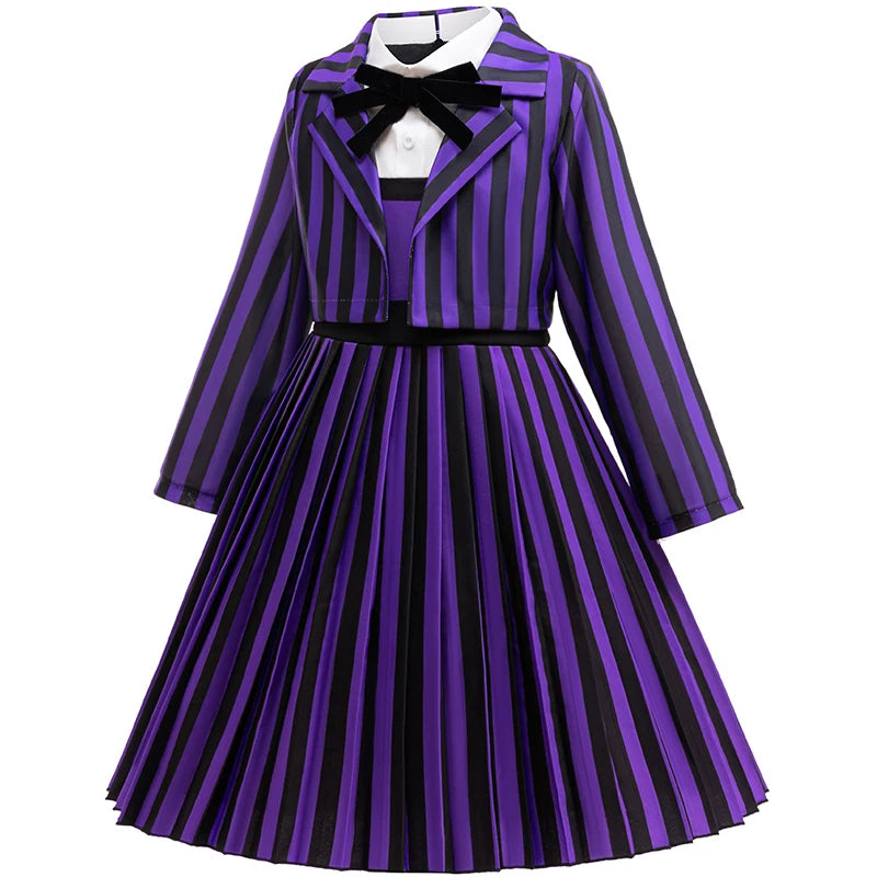 Girls Purple Academy-Inspired Halloween Costume Dress