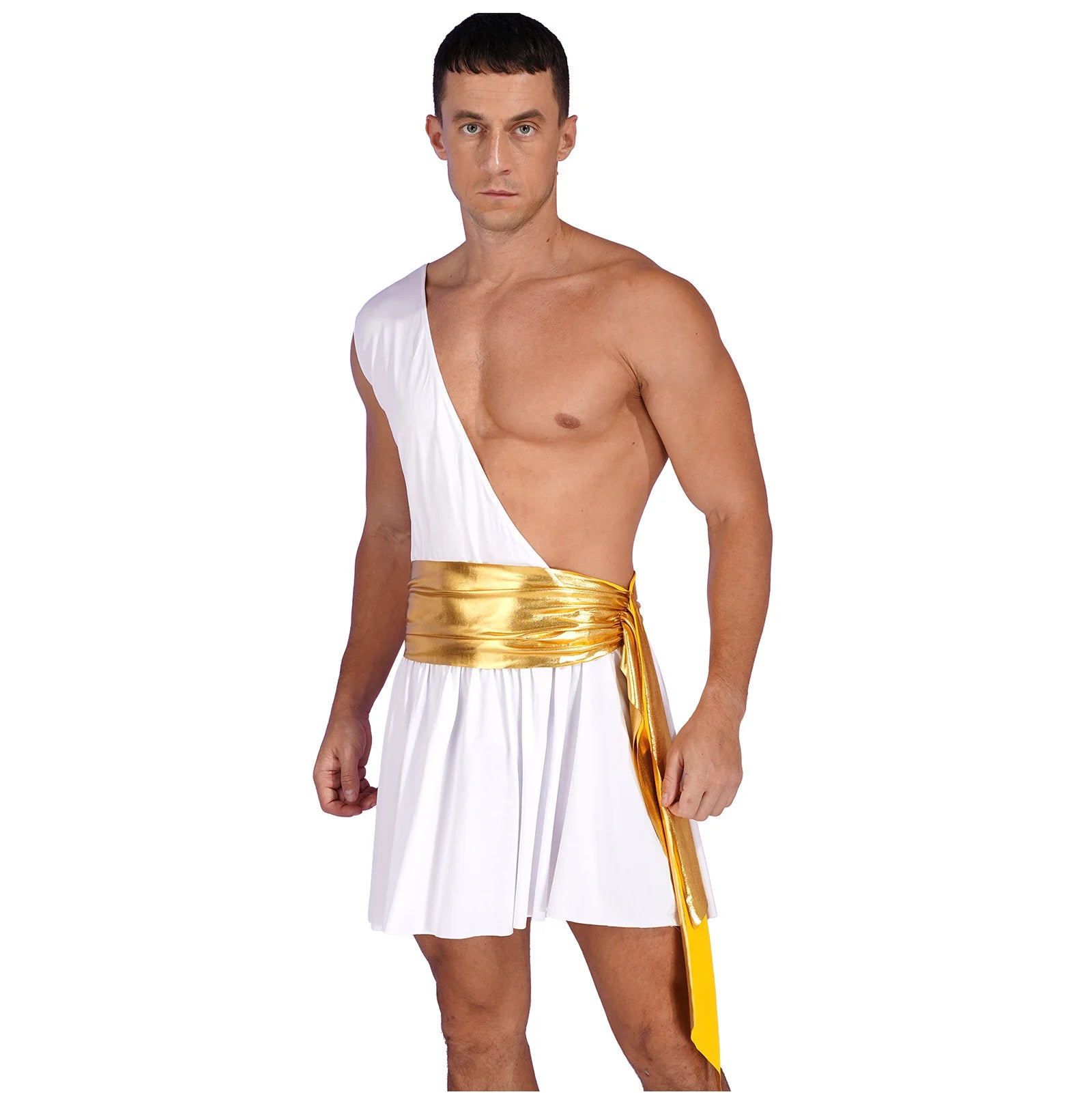 Halloween Adult Costume Complete Set Ancient Greek God Gladiator Mythical Prince Aladin - Burgundy D / M