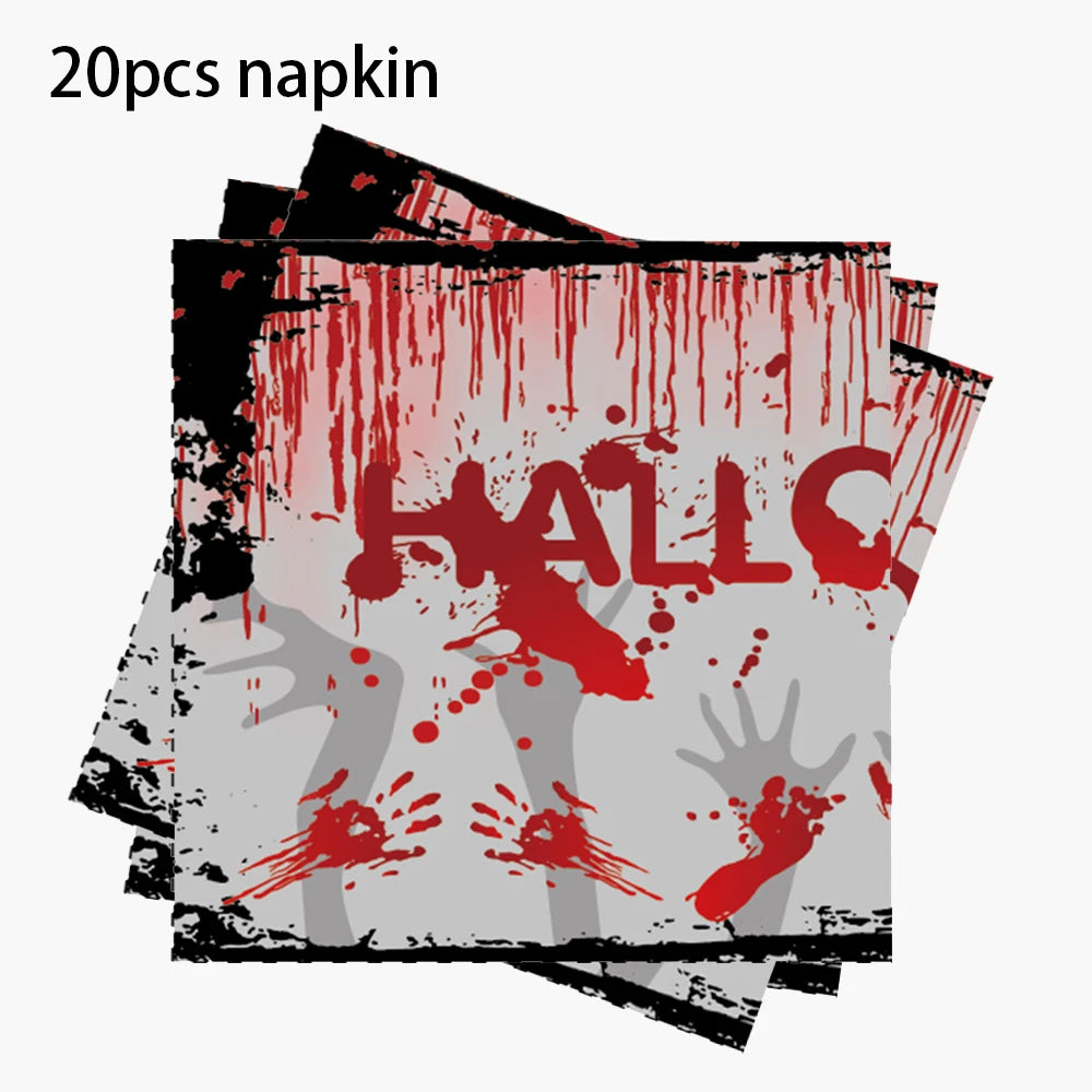 Disposable Tableware Paper Plates Napkins Cups Halloween Decoration - product image 2