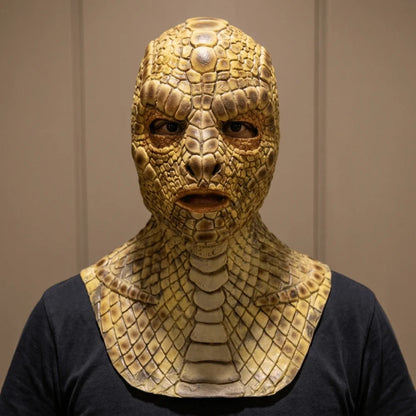 Creative Realistic Snake Monster Mask Scary Soft Snake Skin Headgear Reptile Texture Latex Ghost Monster Mask - product image 5