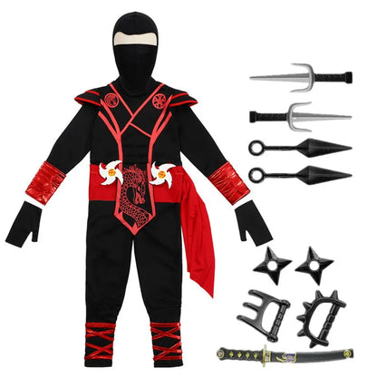 Kids Silver Dragon Ninja Costume Cartoon Masked Warrior Performance Outfit Halloween Anime Holiday Party - product image 5