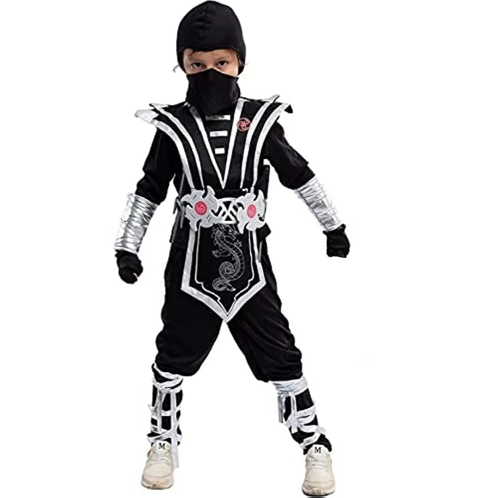 Girls' Boys' Ninja Cosplay Costume Halloween Carnival For Kids - view 4