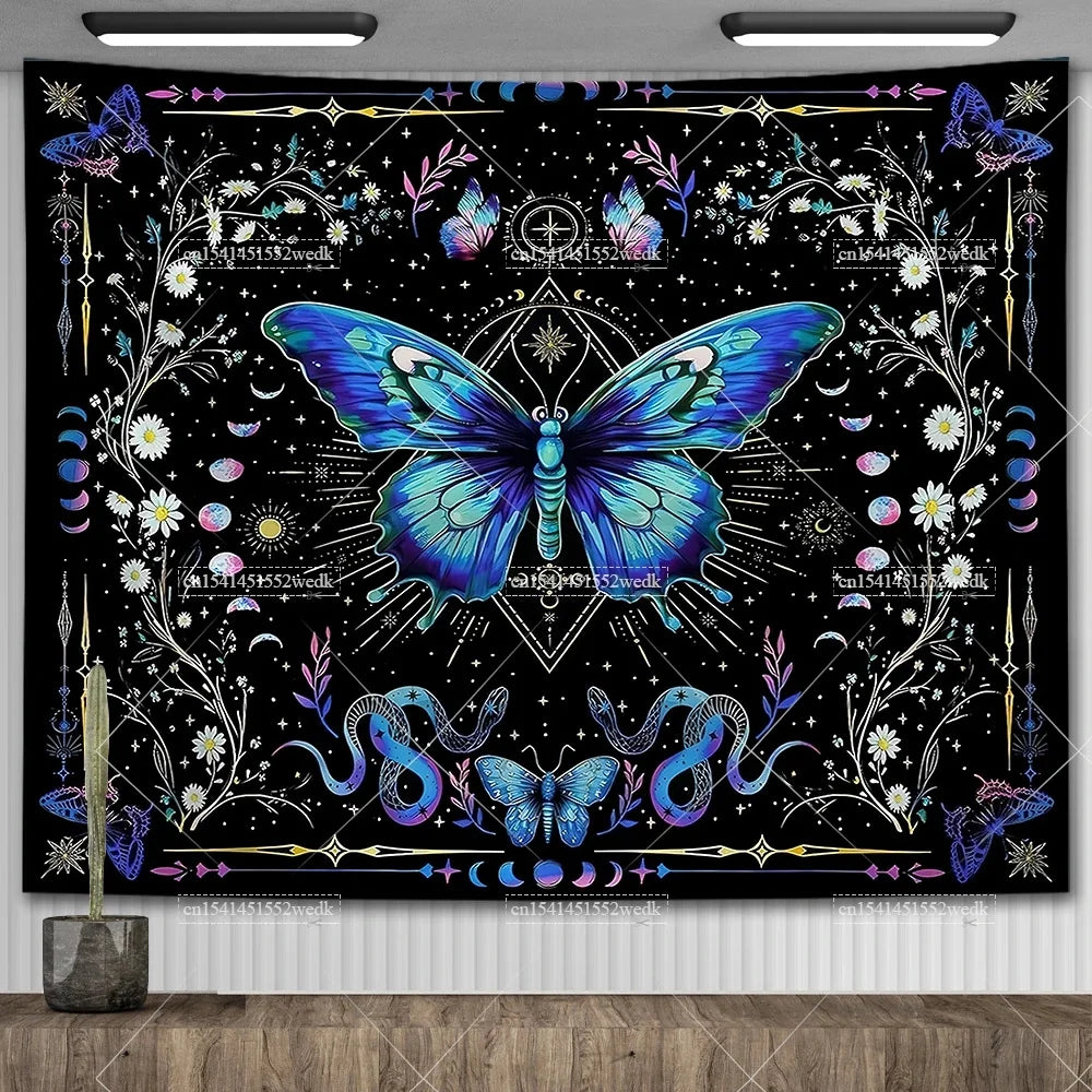Moon Phase Psychedelic Celestial Tapestry