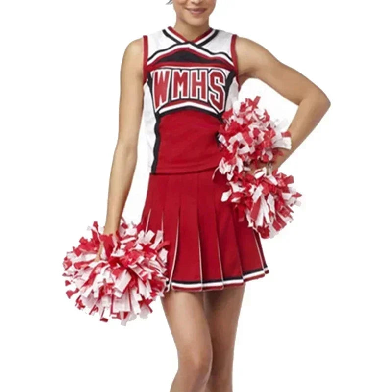 Women's Red Varsity Cheerleader Costume – Glee-Inspired Halloween Outfit