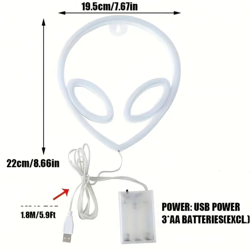 Halloween Bat Spirit LED Neon Wall Decor for Party Gift - Terrifying Atmosphere - USB or Battery Powered - product image 5