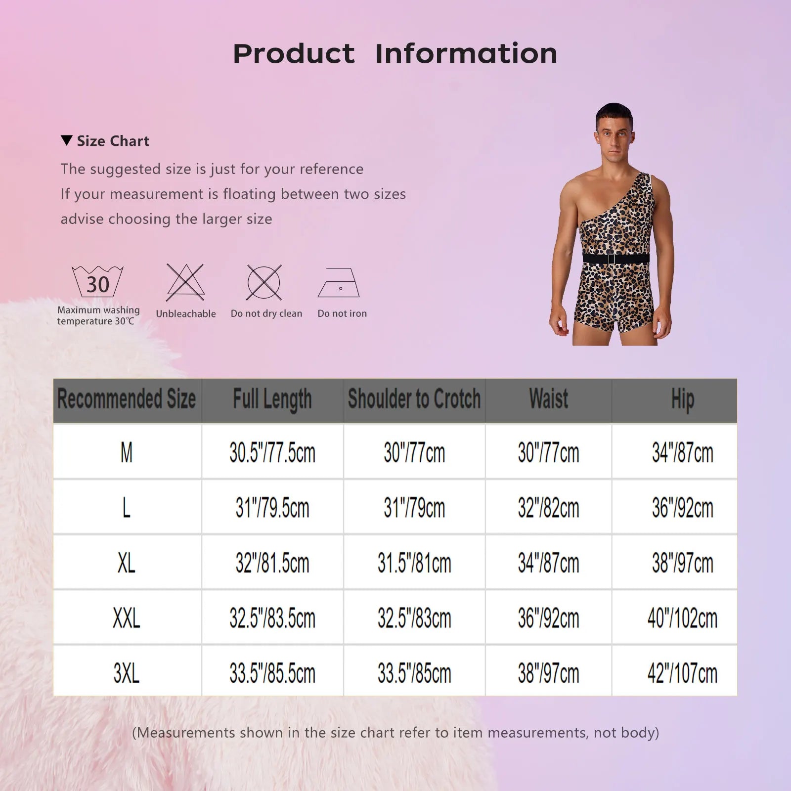 Men Halloween Primitive Man Caveman Strongman Costume One Shoulder Printed Bodysuit with - Red White Striped / M