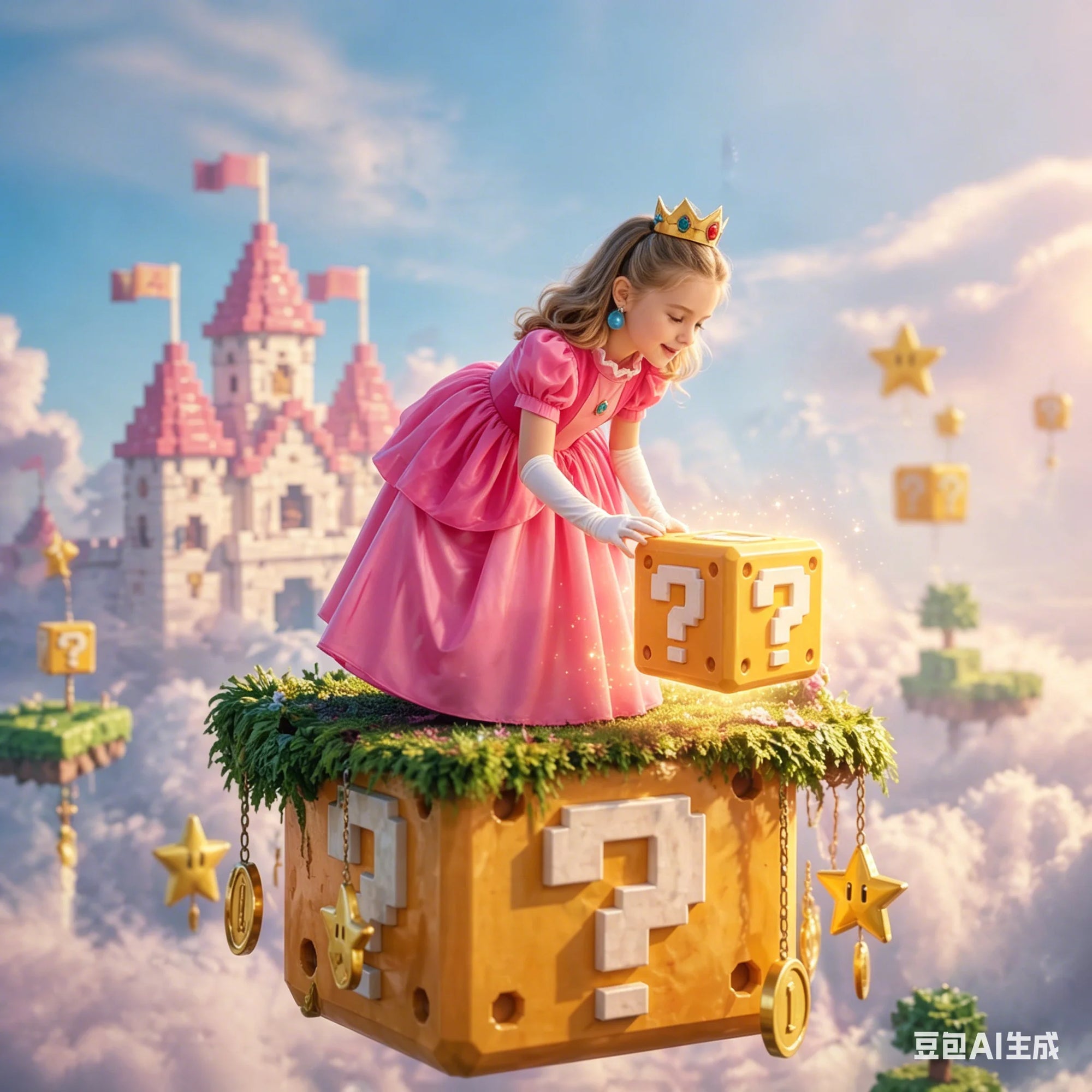 Kids' Pink Video Game Princess Halloween Costume