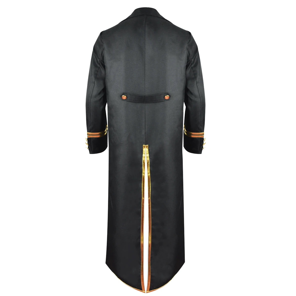 Men's Medieval Tuxedo Vintage Mid-Length Punk Gilt Stage Halloween Costume - Black / M