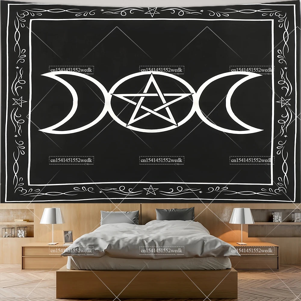 Pentagram Moon & Celtic Witchcraft Tapestry