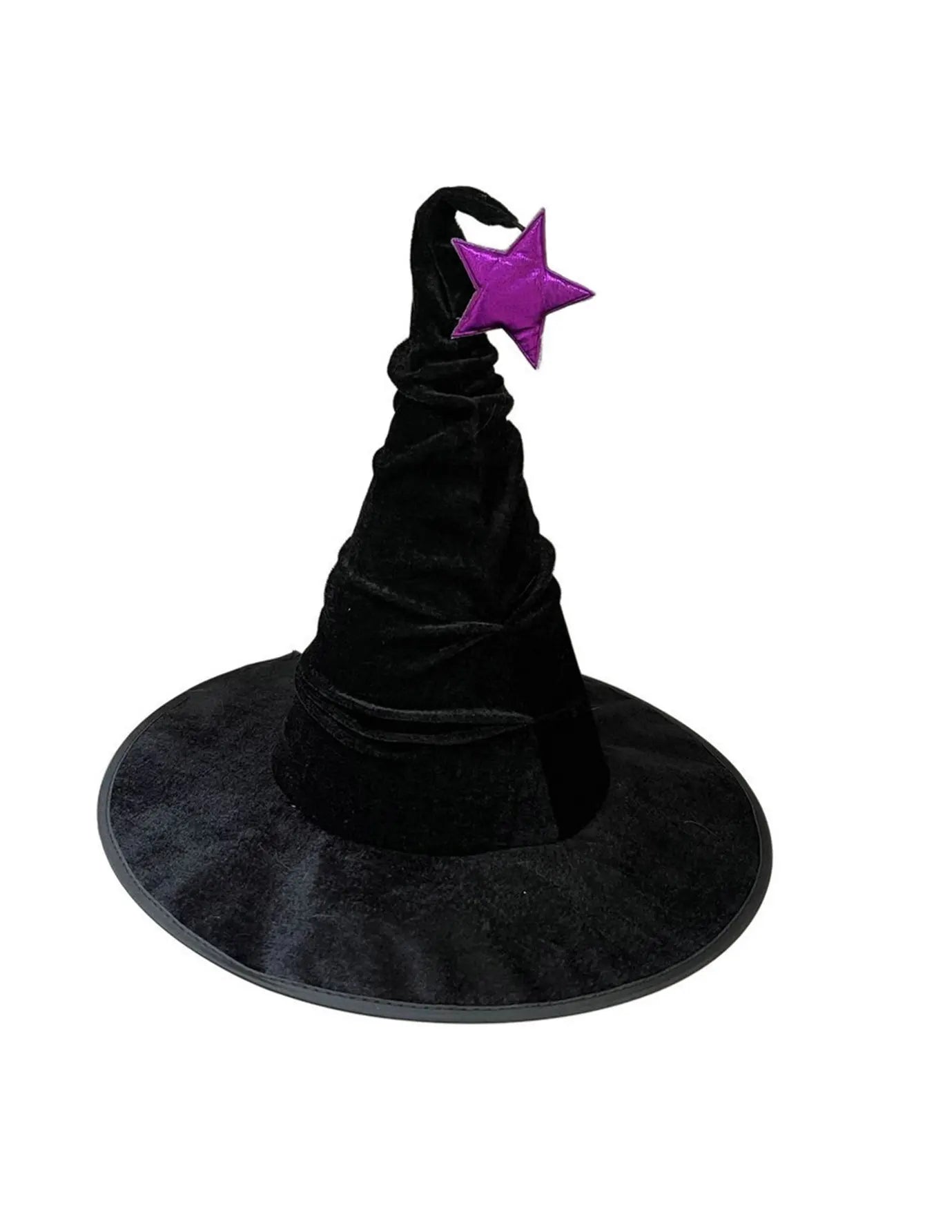 Halloween Crumpled Witch Hat Party, Witch Hat Black Velvet Witch Costume - product image 9