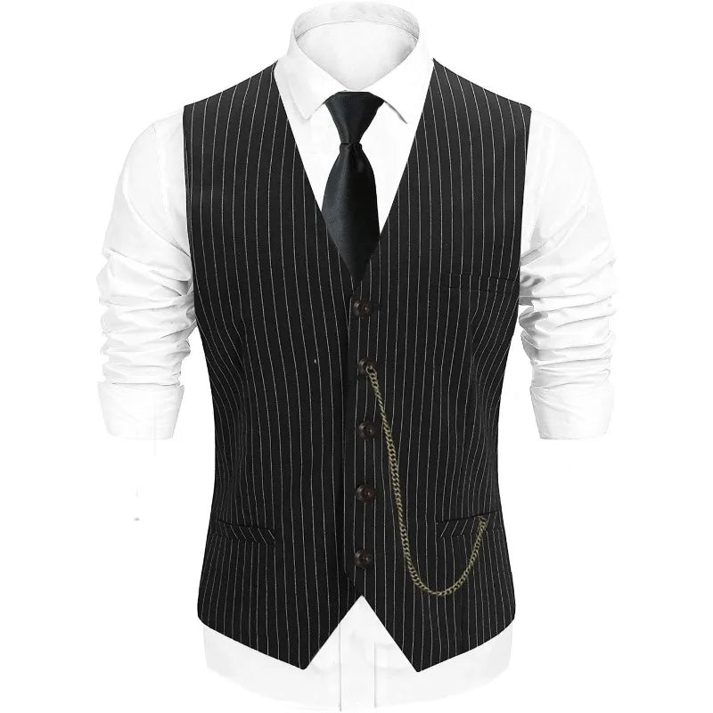 1920s Mens Costume ,Gatsby Gangster Vest,Vintage Pocket Watch,Pre Tied Bow Tie