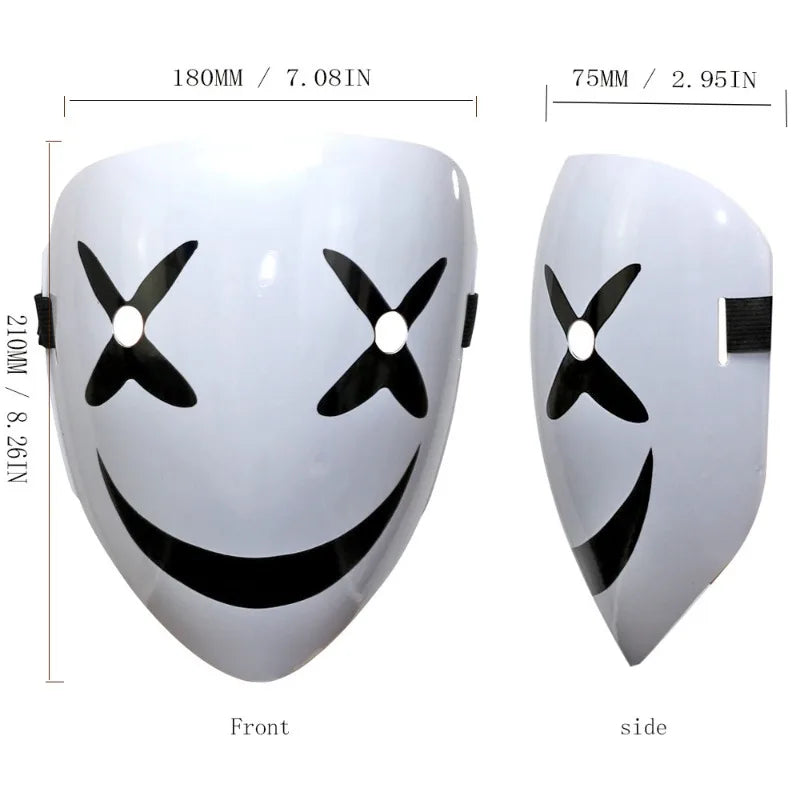 Smiling Scary Mask Full Face Ghost Face Horror Clown Black Evil - product image 3