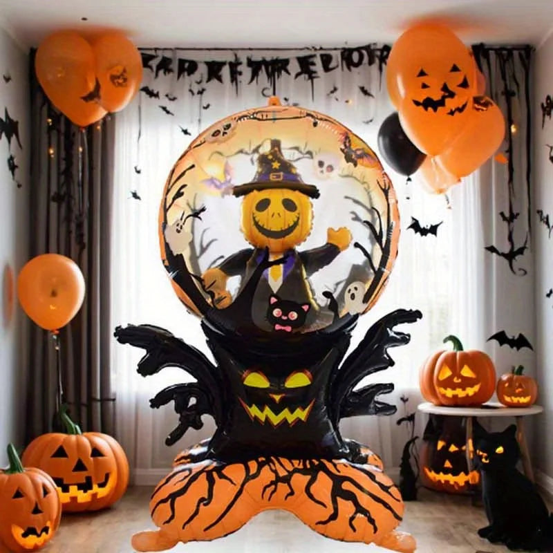 1/2Pcs Halloween Large Standing Pumpkin Bat Foil Balloons Halloween Party - product image 1