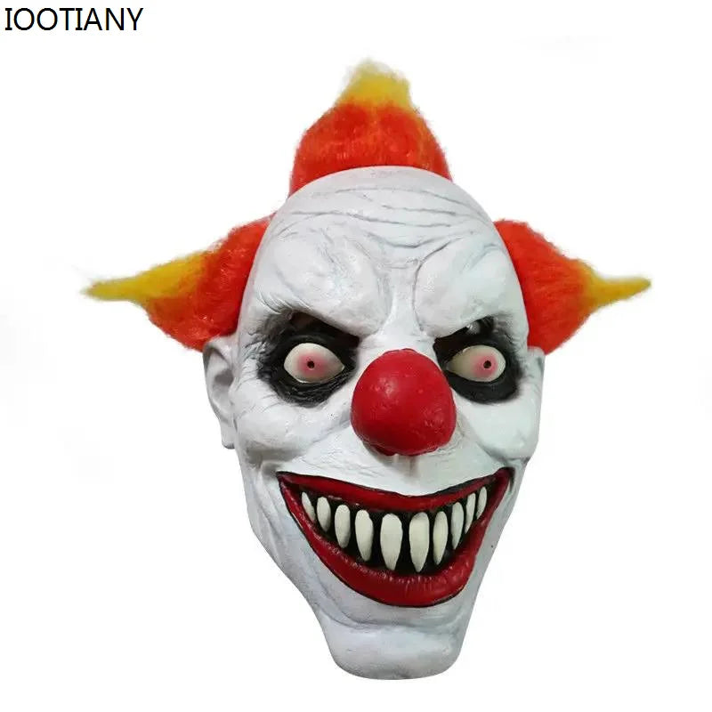 Iootiany Horror Ghost Clown Mask Face Masquerade Props Adult Latex Halloween Spoof Mask Props Headgear - product image 1