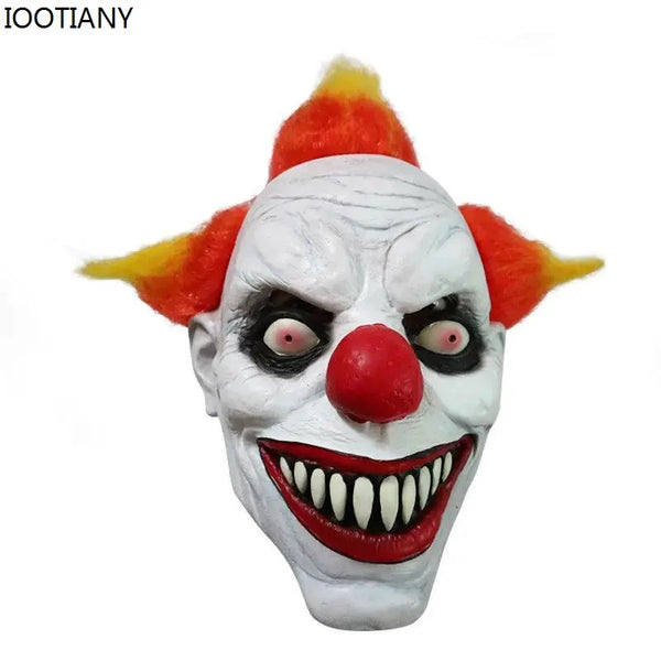 Iootiany Horror Ghost Clown Mask Face Masquerade Props Adult Latex Halloween Spoof Mask Props Headgear - product image 1