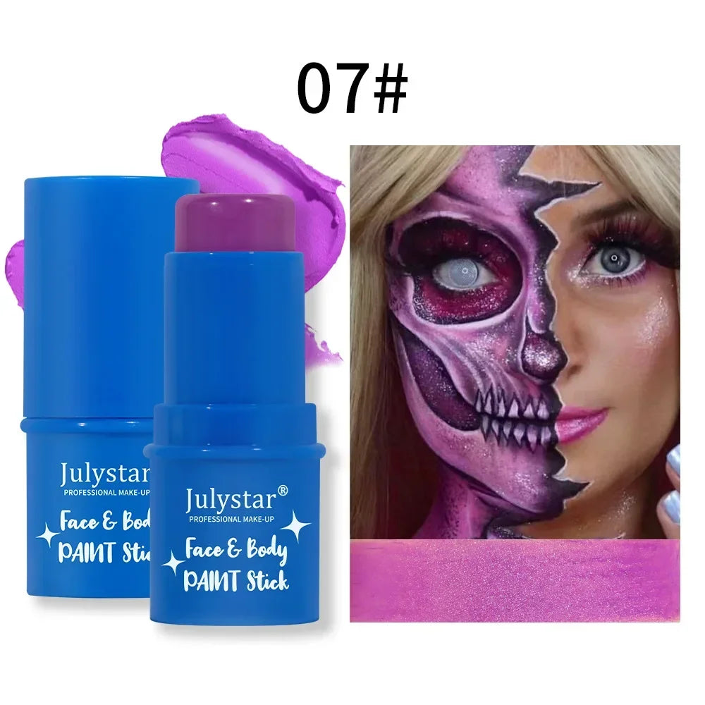 Halloween Face Body Painting Stick Cream Waterproof UV Light Neon Green Purple Pink Black White Paint Party - product image 8