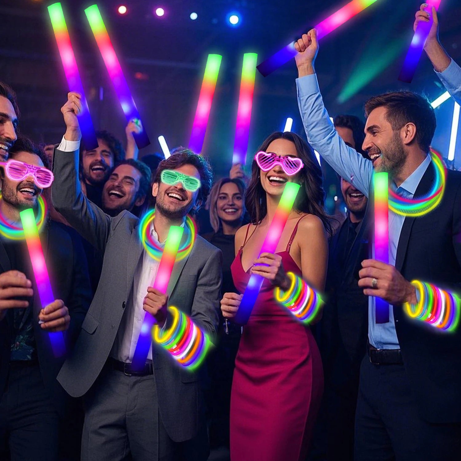 168pcs/Set Glow Party Kit, Including 12 LED Glasses, 16 Foam Glow Sticks, 40 Finger Lights, 100 Glow Sticks, Suitable for Wedding