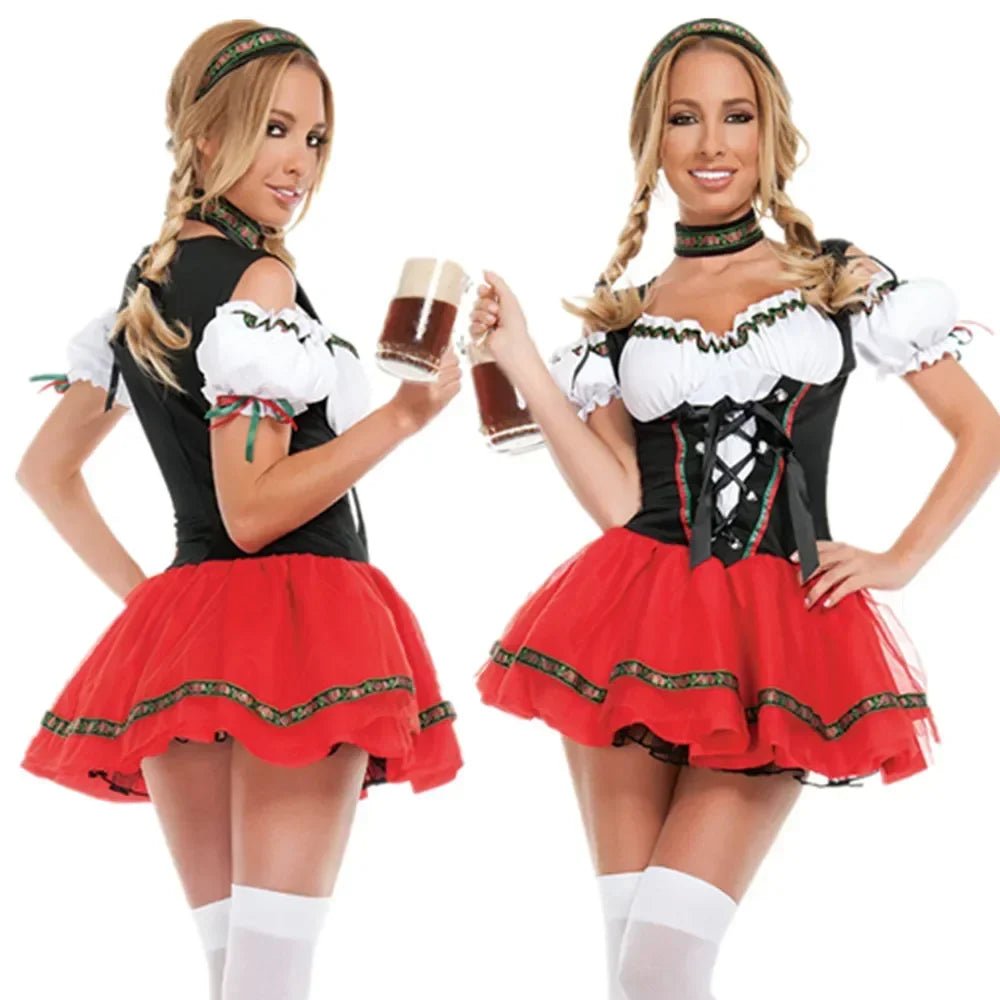 Kids' Kids' Oktoberfest Dirndl Costume Dress Women Germany Beer Maid Tavern Wench