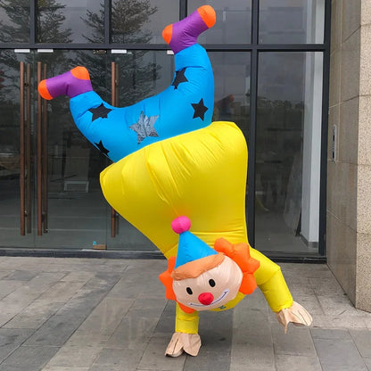 Handstand Clown Inflatable Costume Blow Up Outfit Halloween Costume Dress for Adult - View 4