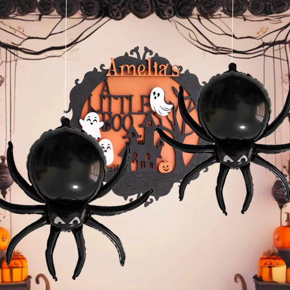 3-Pc Large 3D Spider Balloon Black Halloween Spider Balloons