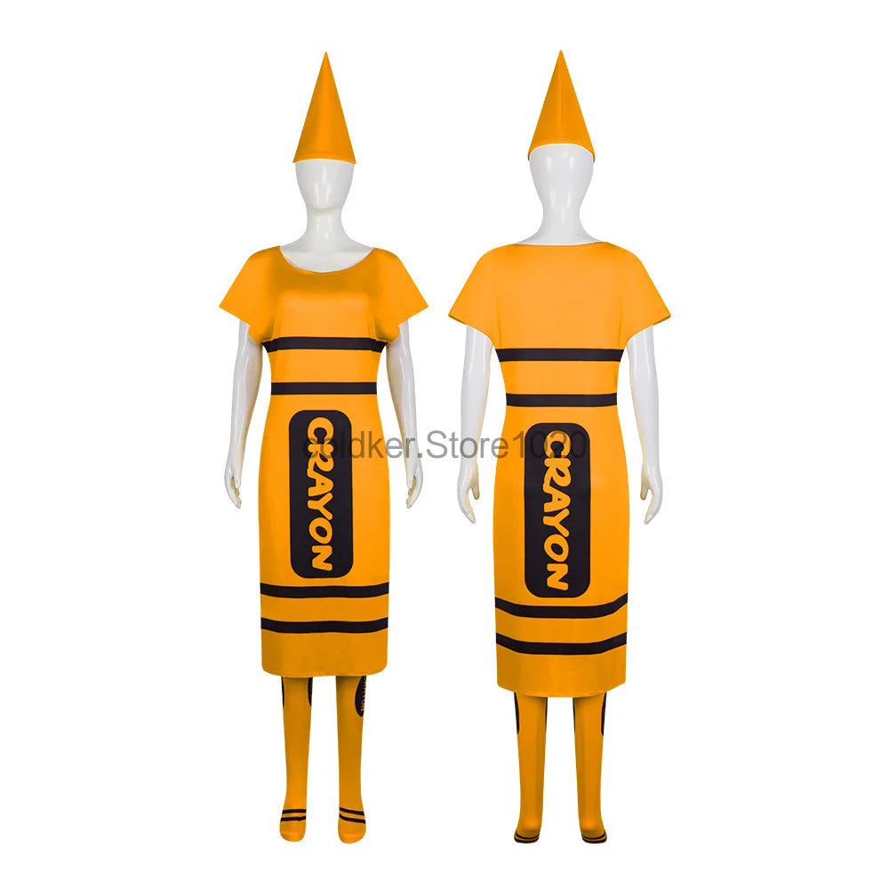Couples Colors Funny Crayon Red Blue Yellow Hat Costume - alternate view 4