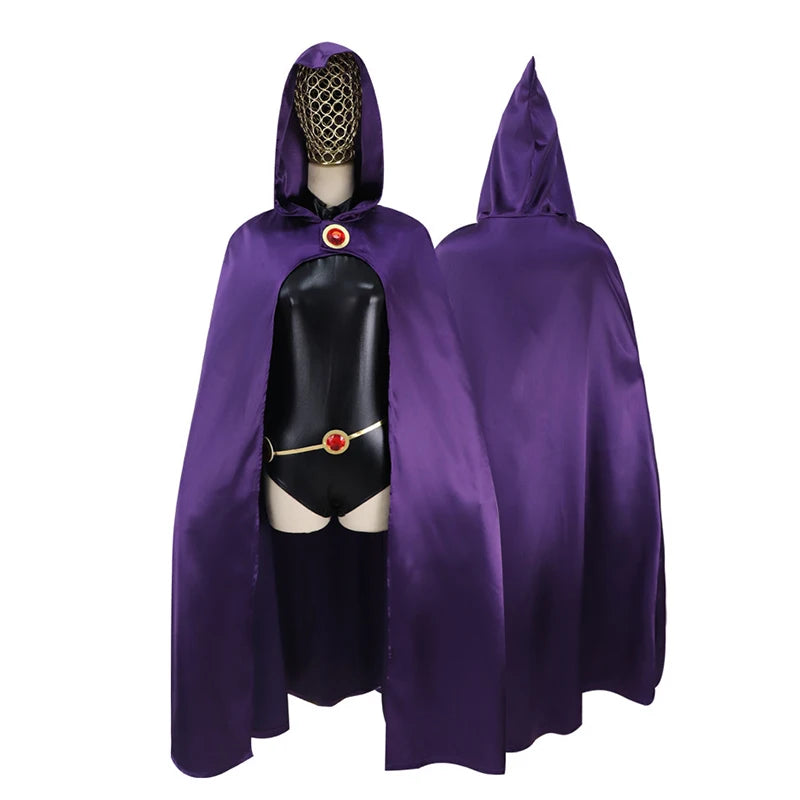 Women's Raven-Inspired Purple Cloak Halloween Costume